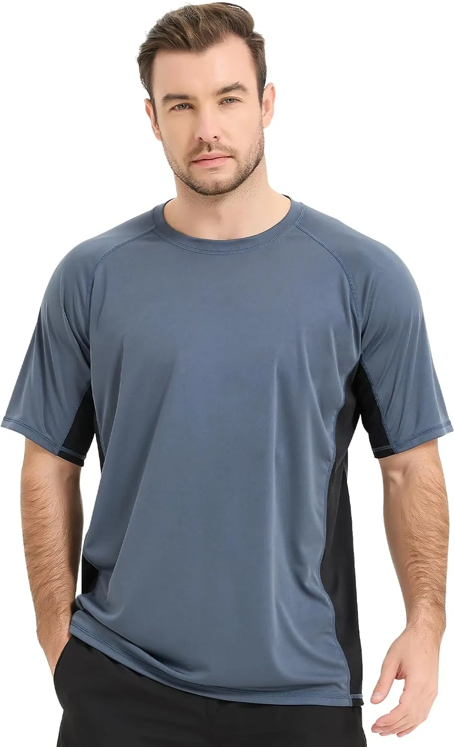 Sun Protection T-Shirts Short Sleeve Athletic Shirts for Men Quick Dry UPF 50  Workout for Running Fishing Hiking