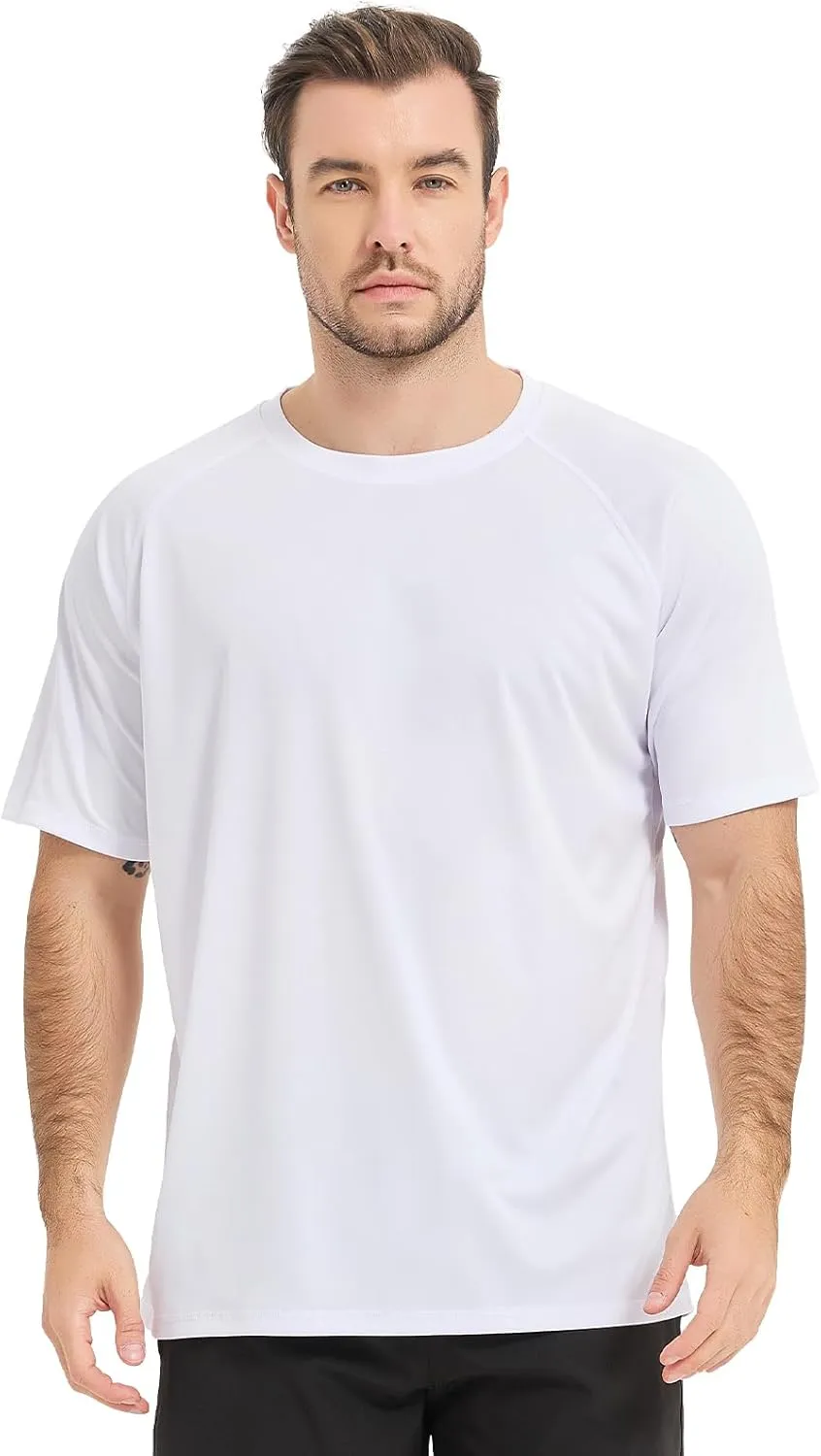 Sun Protection T-Shirts Short Sleeve Athletic Shirts for Men Quick Dry UPF 50  Workout for Running Fishing Hiking
