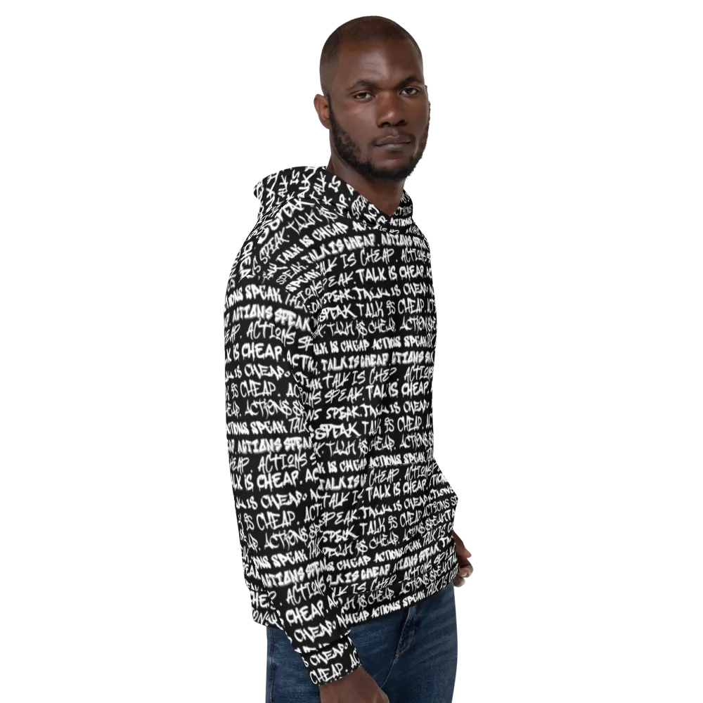 TALK IS CHEAP. ACTIONS SPEAK. Graffiti Unisex Hoodie