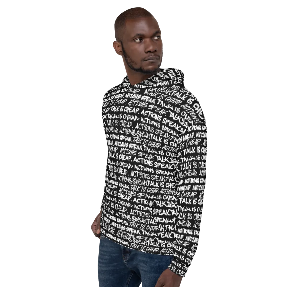 TALK IS CHEAP. ACTIONS SPEAK. Graffiti Unisex Hoodie