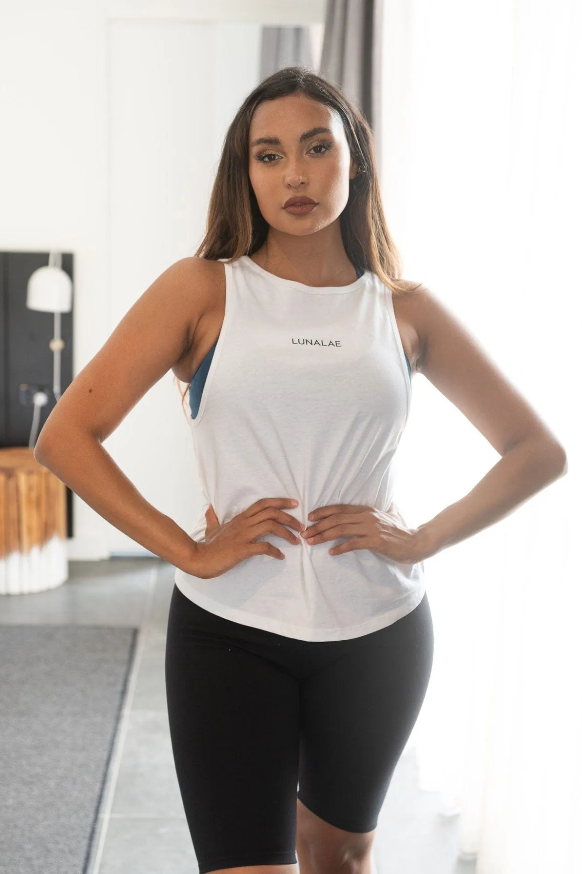 Tank Top - Cut Out Gym Tank White