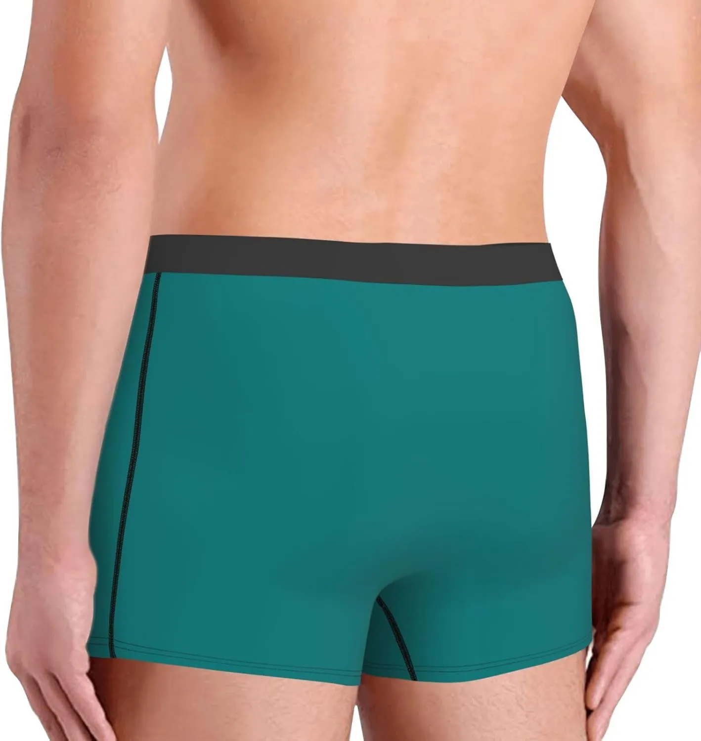 Teal Print Boxer Briefs For Men Breathable Underwear-