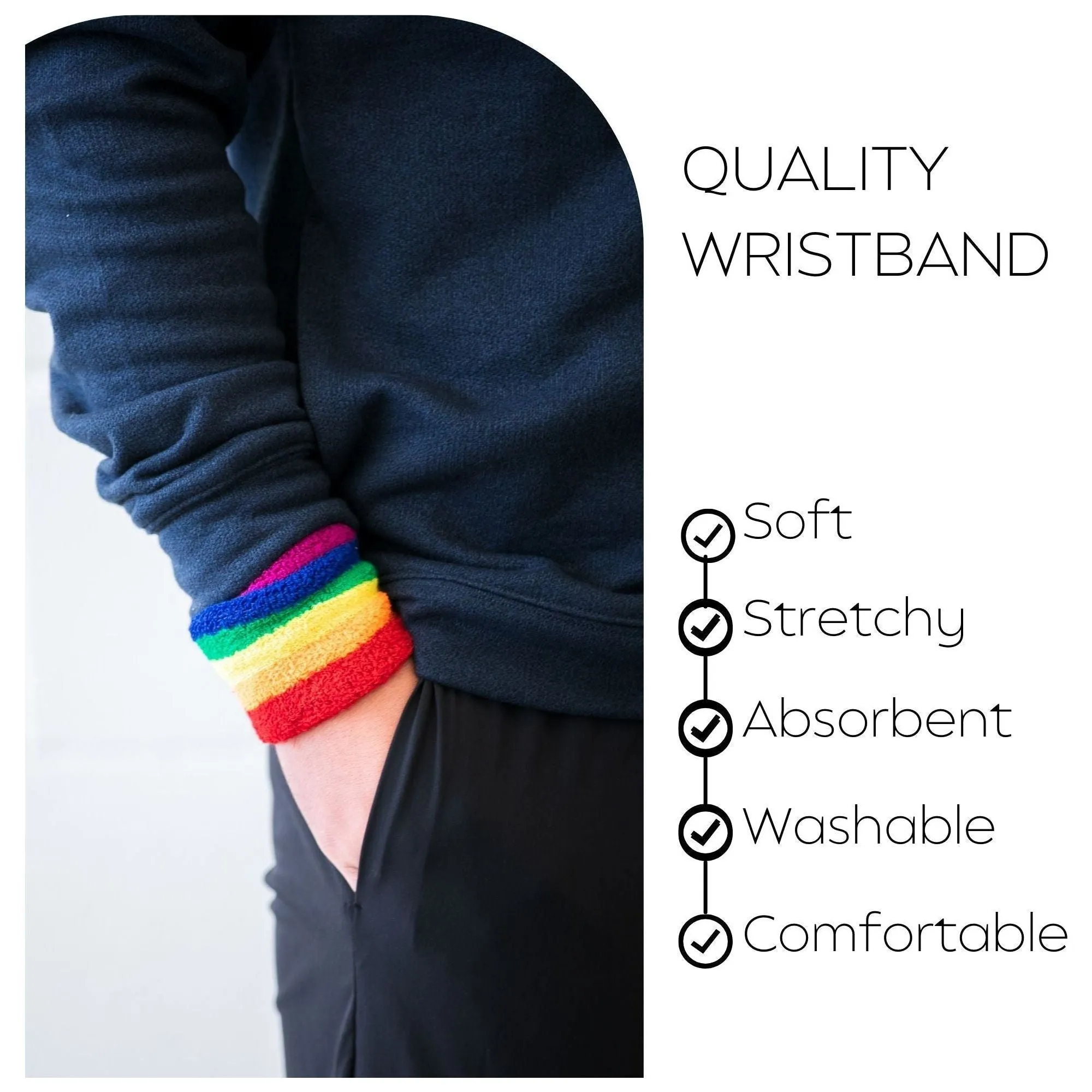 Teal Wrist Sweatbands - 6 Pack
