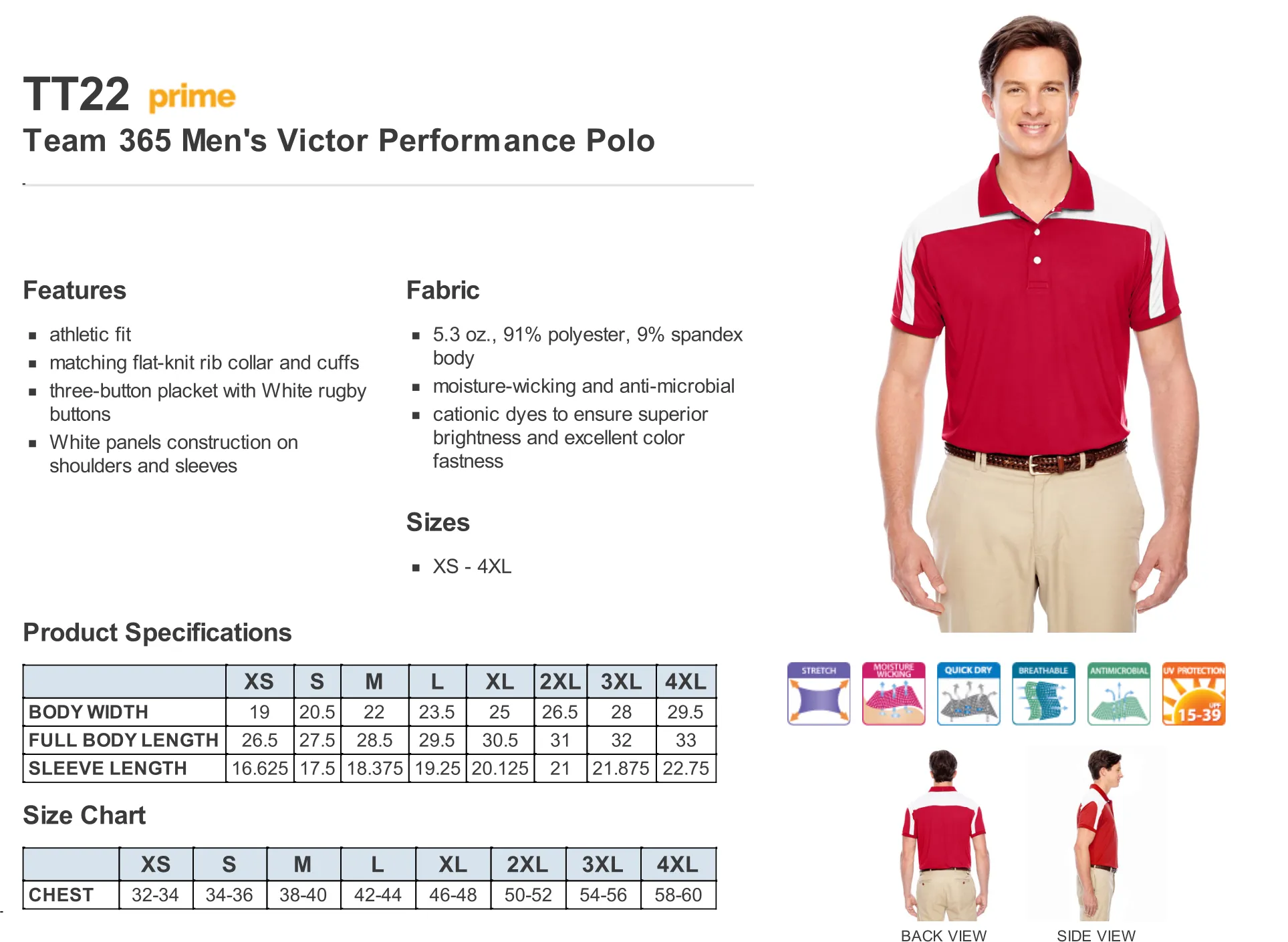 Team 365 Men's Victor Performance polo