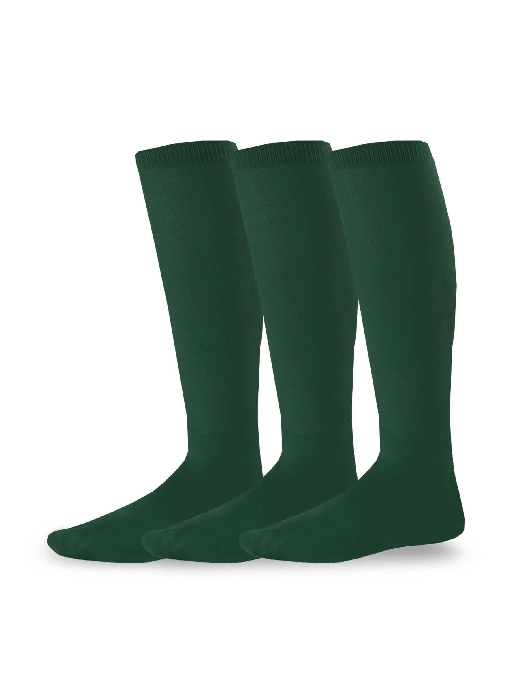 TeeHee Socks Unisex Soccer Acrylic Over The Knee High Green 3-Pack (50081)