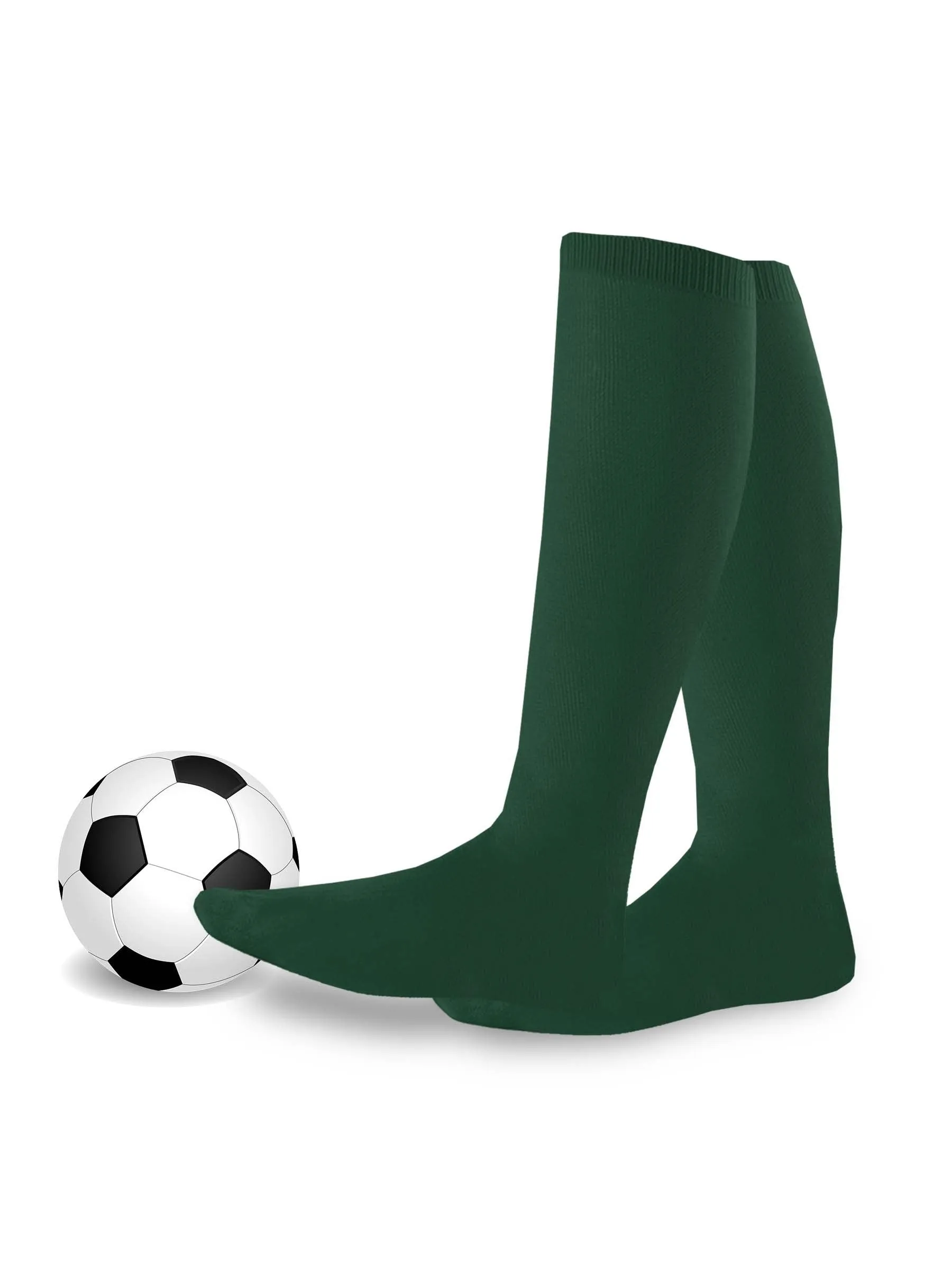 TeeHee Socks Unisex Soccer Acrylic Over The Knee High Green 3-Pack (50081)