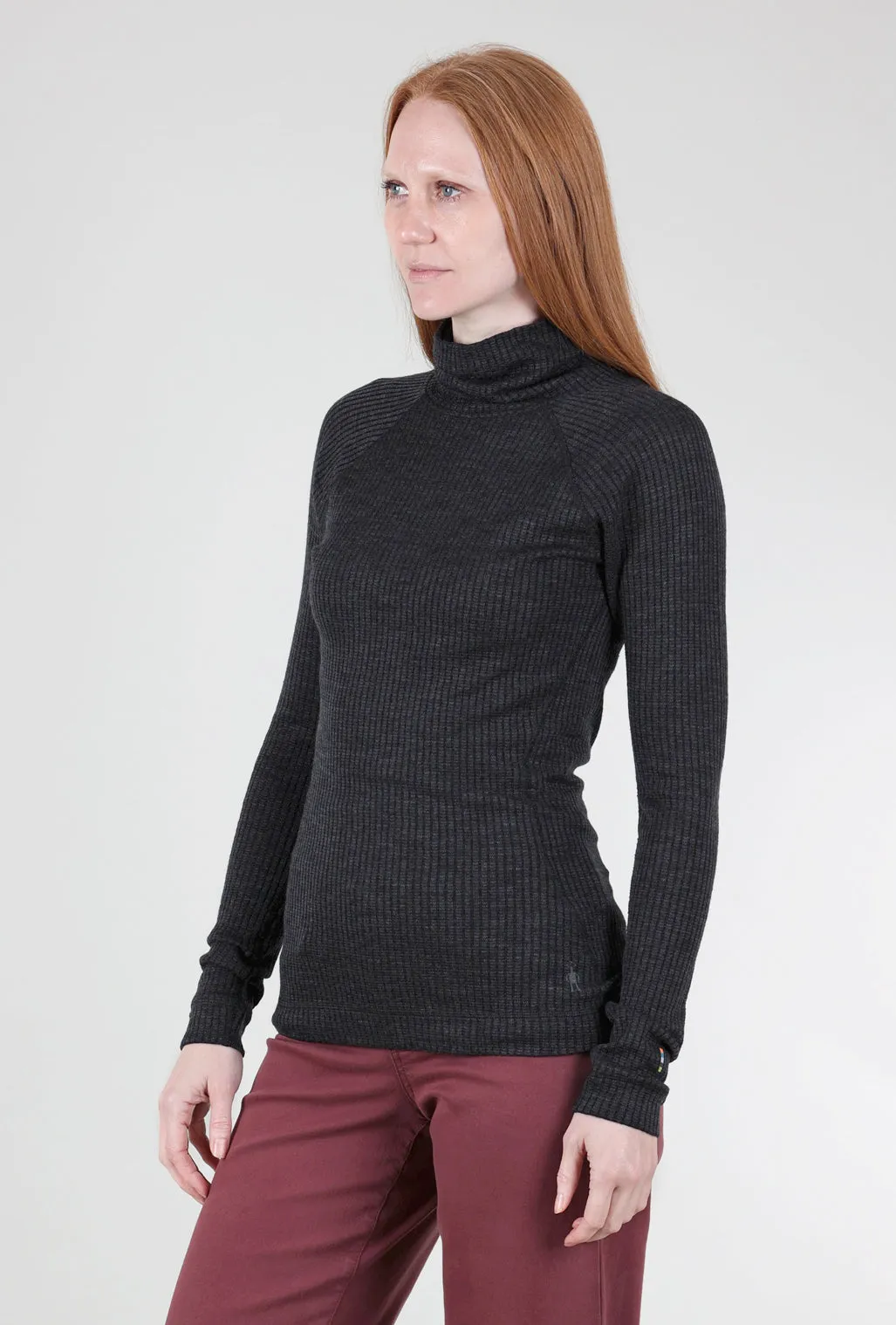Thermal Rib Turtleneck, Mid Gray