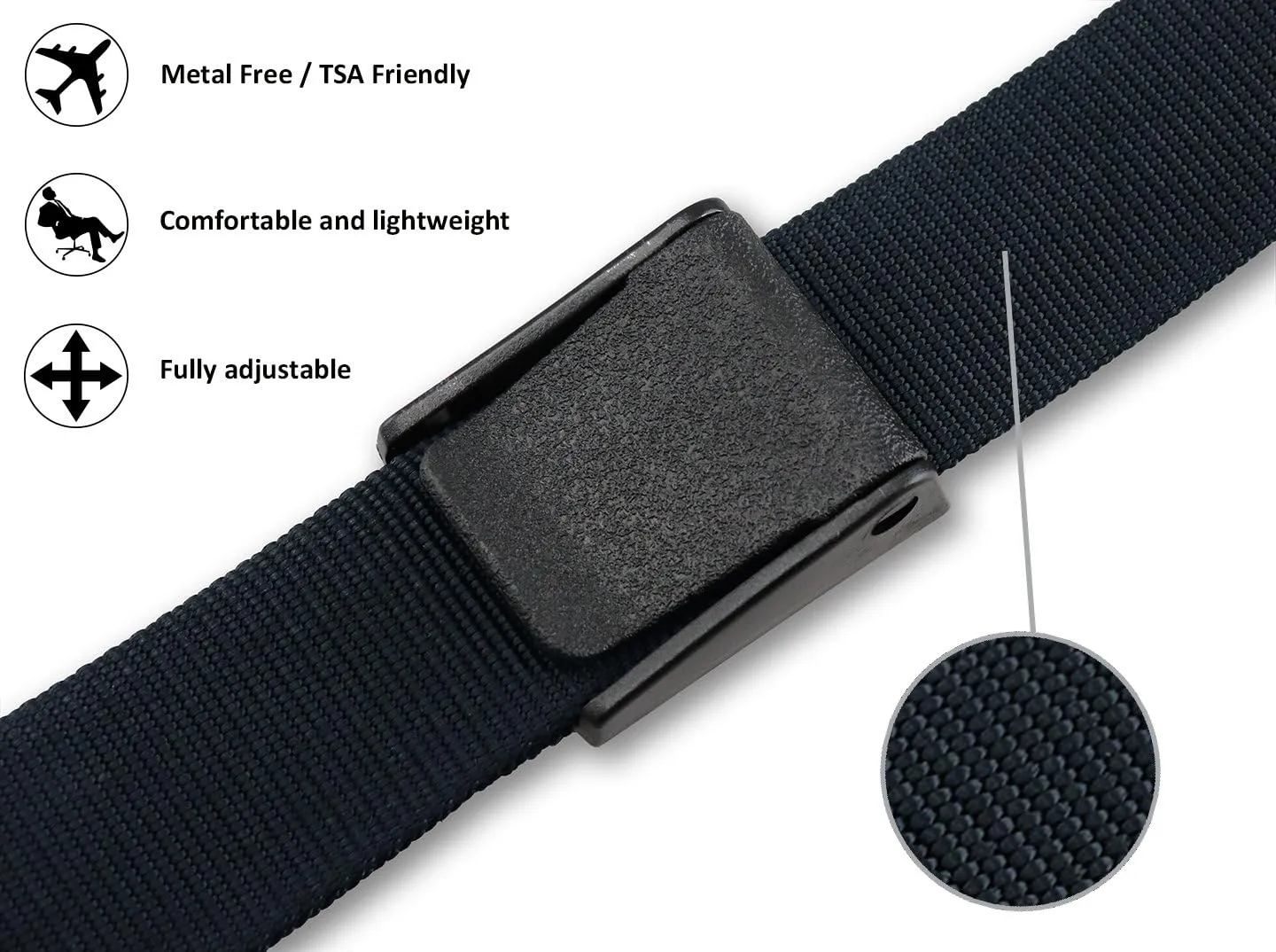 Thomas Bates Titan Durable Outdoor Nylon Web Belt Metal Free