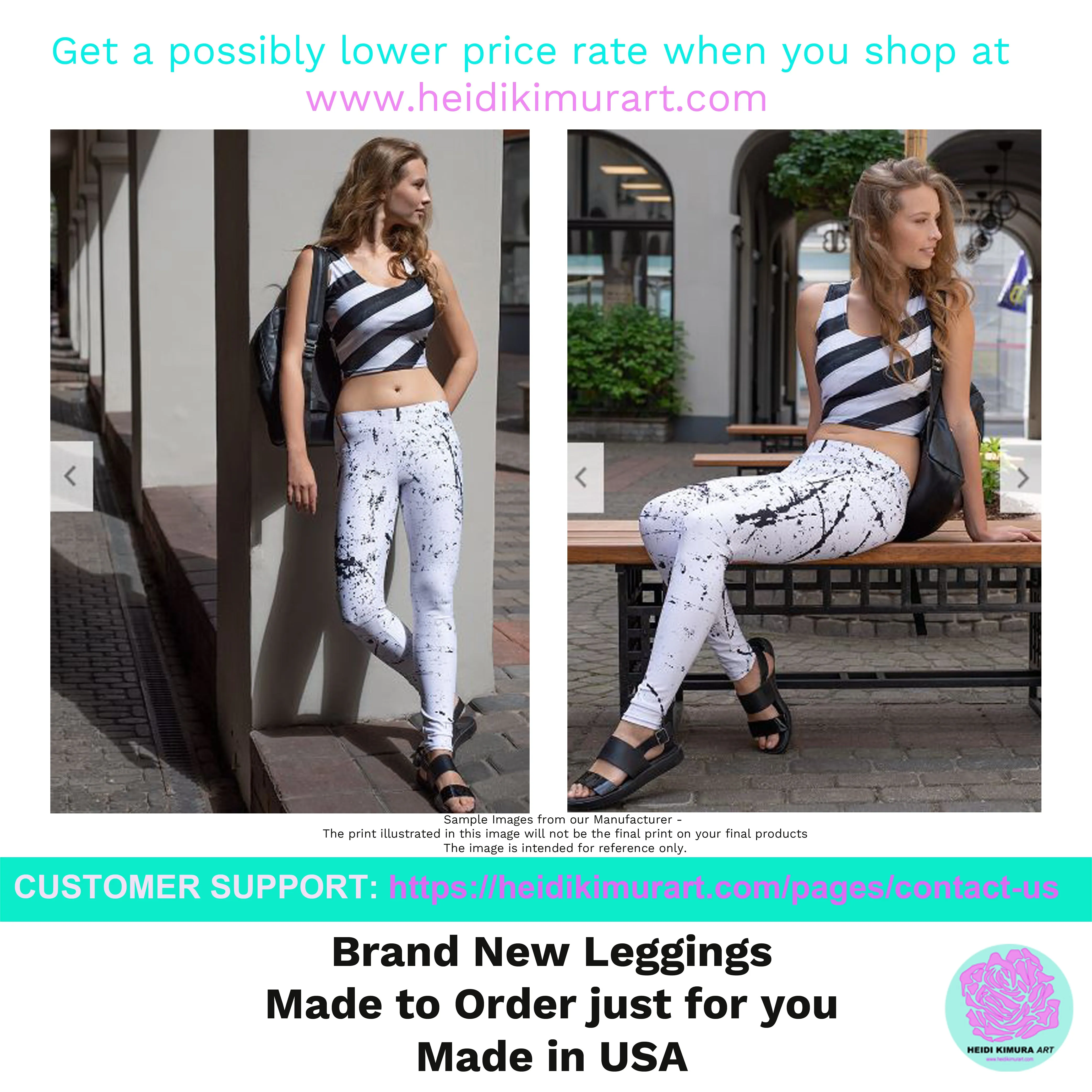 Tropical Leaves Print Capris Tights, Best Yoga Pants Capri Designer Leggings Athletic Outfit - Made in USA