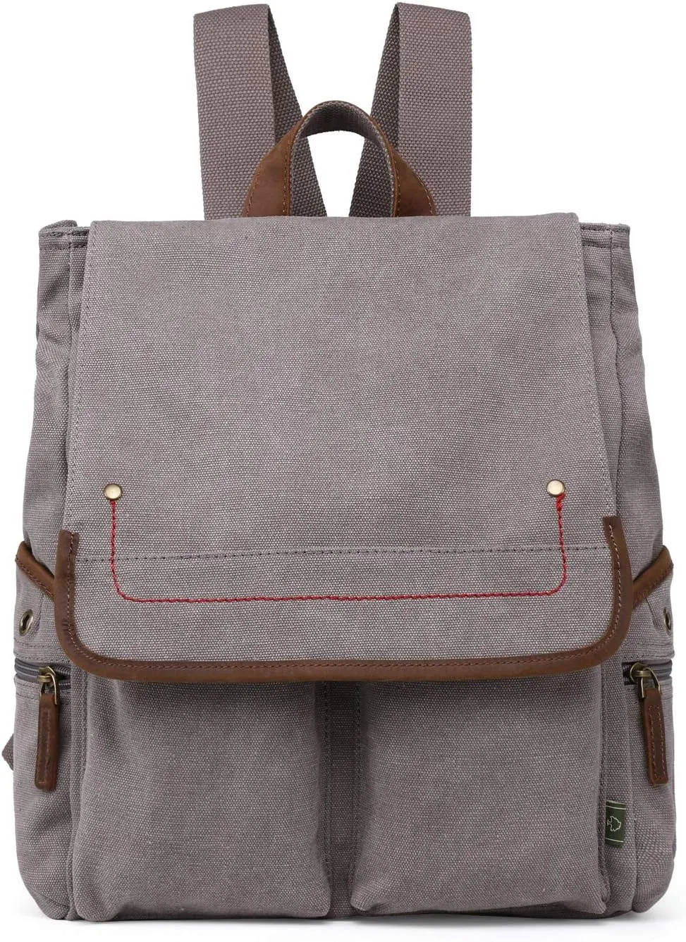 TSD Brand Canvas Backpack Lightweight Travel Daypack Lightweight Carry On Laptop Backpack Hiking Backpack(Gray)