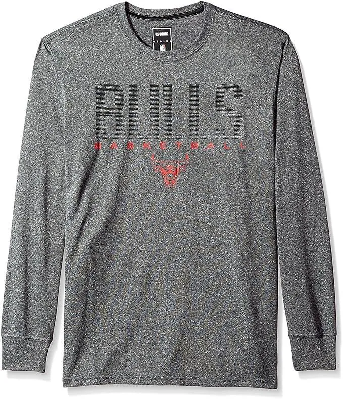 Ultra Game NBA Official Men‚Äôs Super Soft Game Day Long Sleeve T-Shirt - Unisex, Chicago Bulls|Chicago Bulls