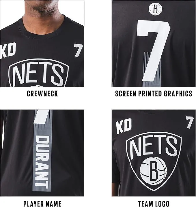 Ultra Game NBA Official Men‚Äôs Super Soft Players T-Shirt - Unisex, Brooklyn Nets - Kevin Durant, Team Color|Brooklyn Nets