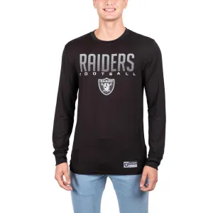 Ultra Game NFL Official Adults Super Soft Game Day Long Sleeve T-Shirt - Unisex, Las Vegas Raiders, Team Color|Las Vegas Raiders