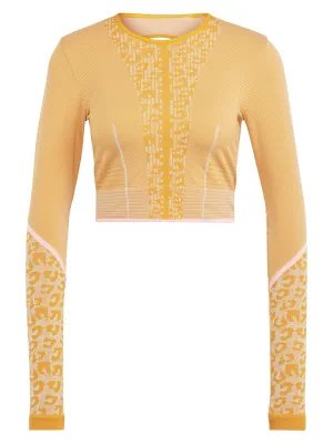 Unity Orange Leopard Seamless Yoga Crop Top