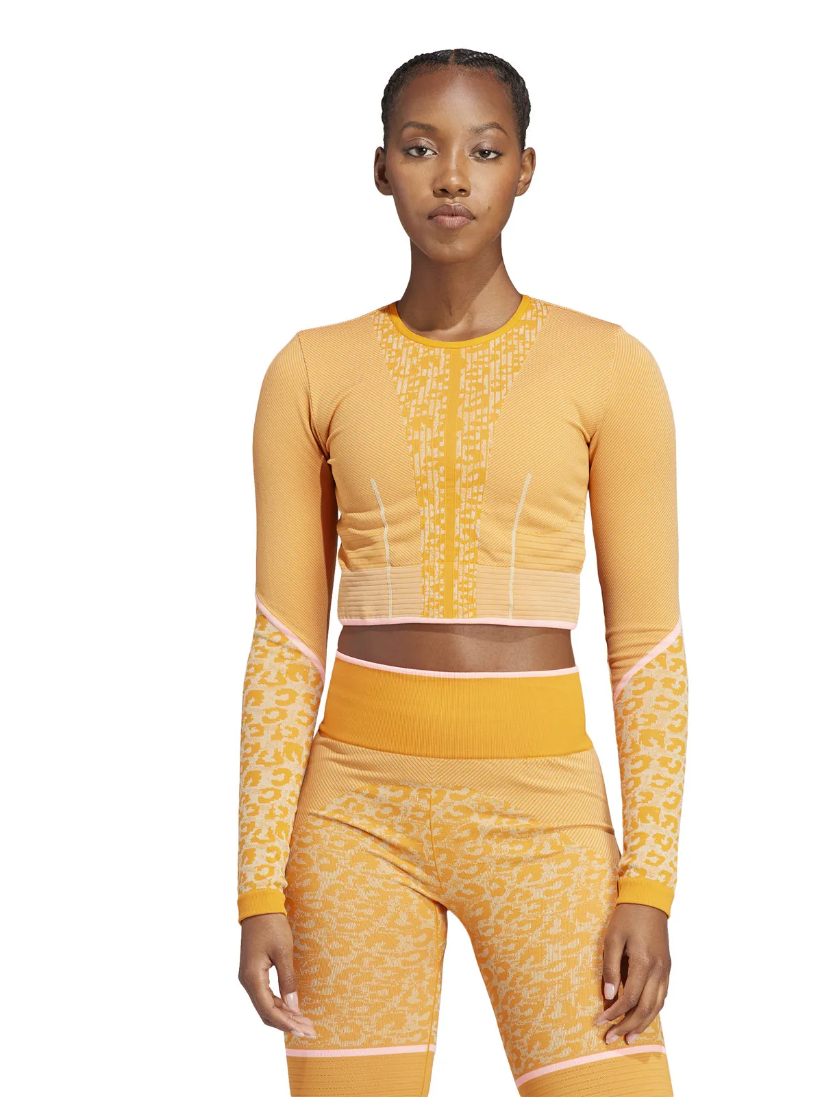 Unity Orange Leopard Seamless Yoga Crop Top