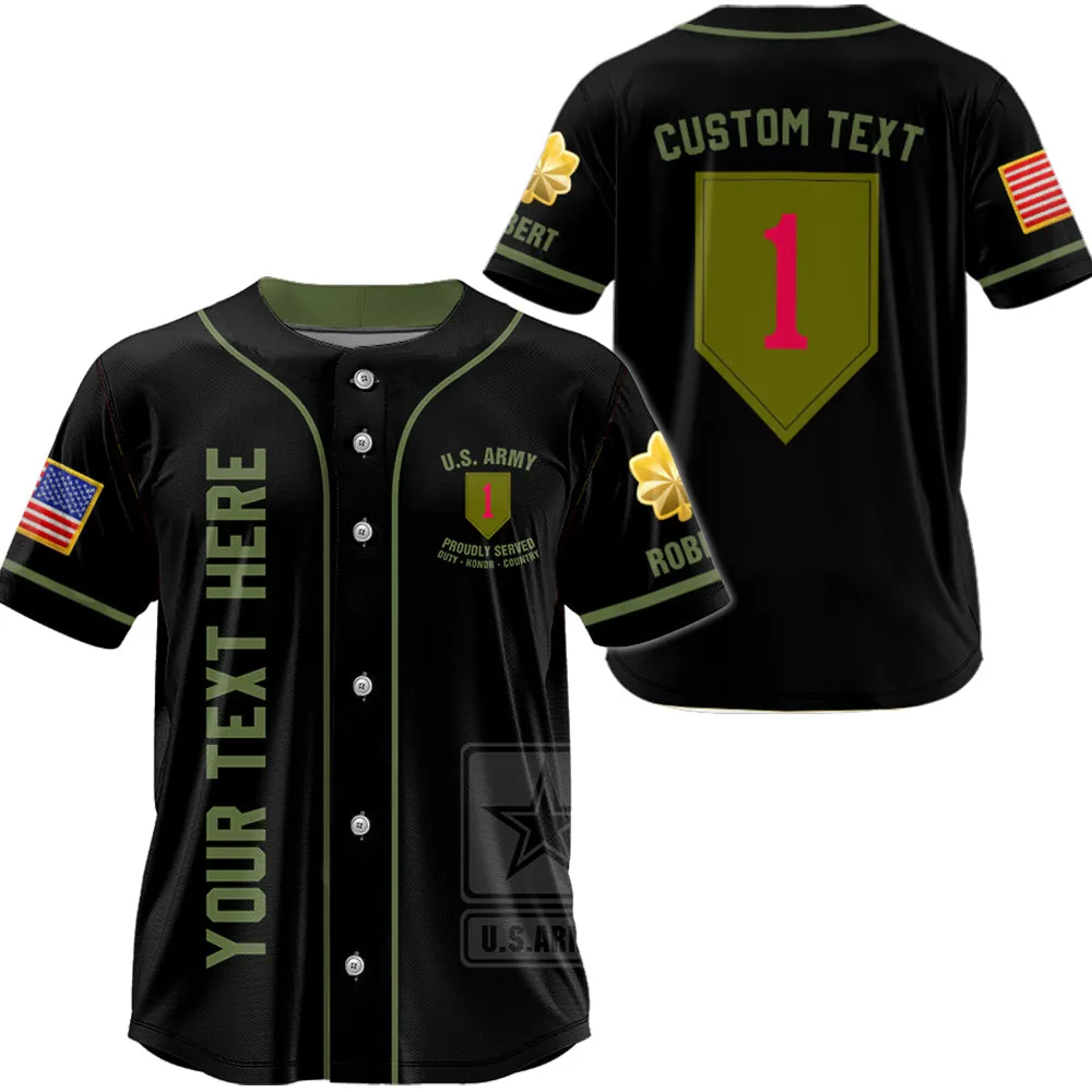 US Military Veteran Baseball Jersey Custom All Branches Rank Division Name For Soldier Veteran K1702