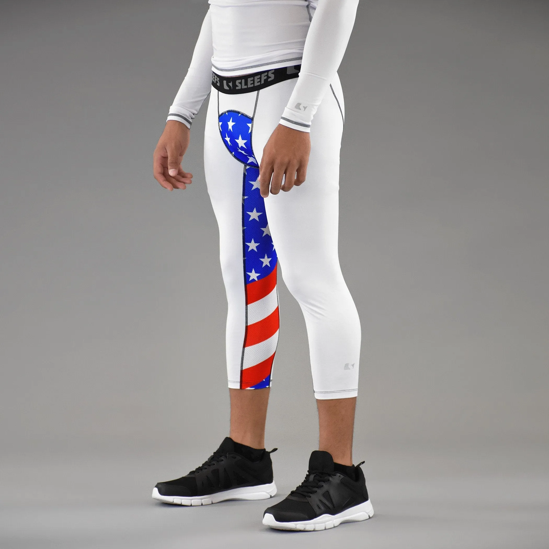USA America Flag compression 3/4 tights / leggings