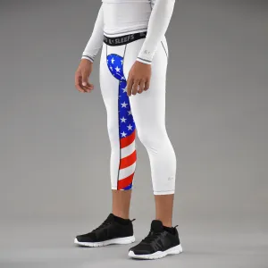 USA America Flag compression 3/4 tights / leggings