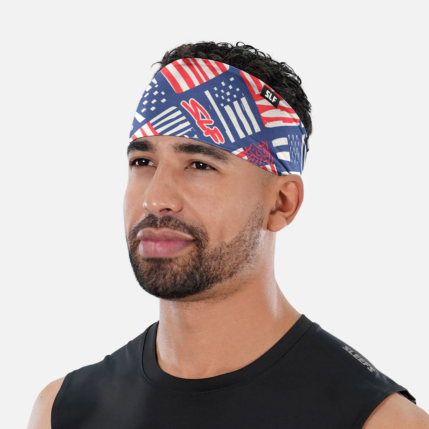 USA Flag Grid Muted Color Headband
