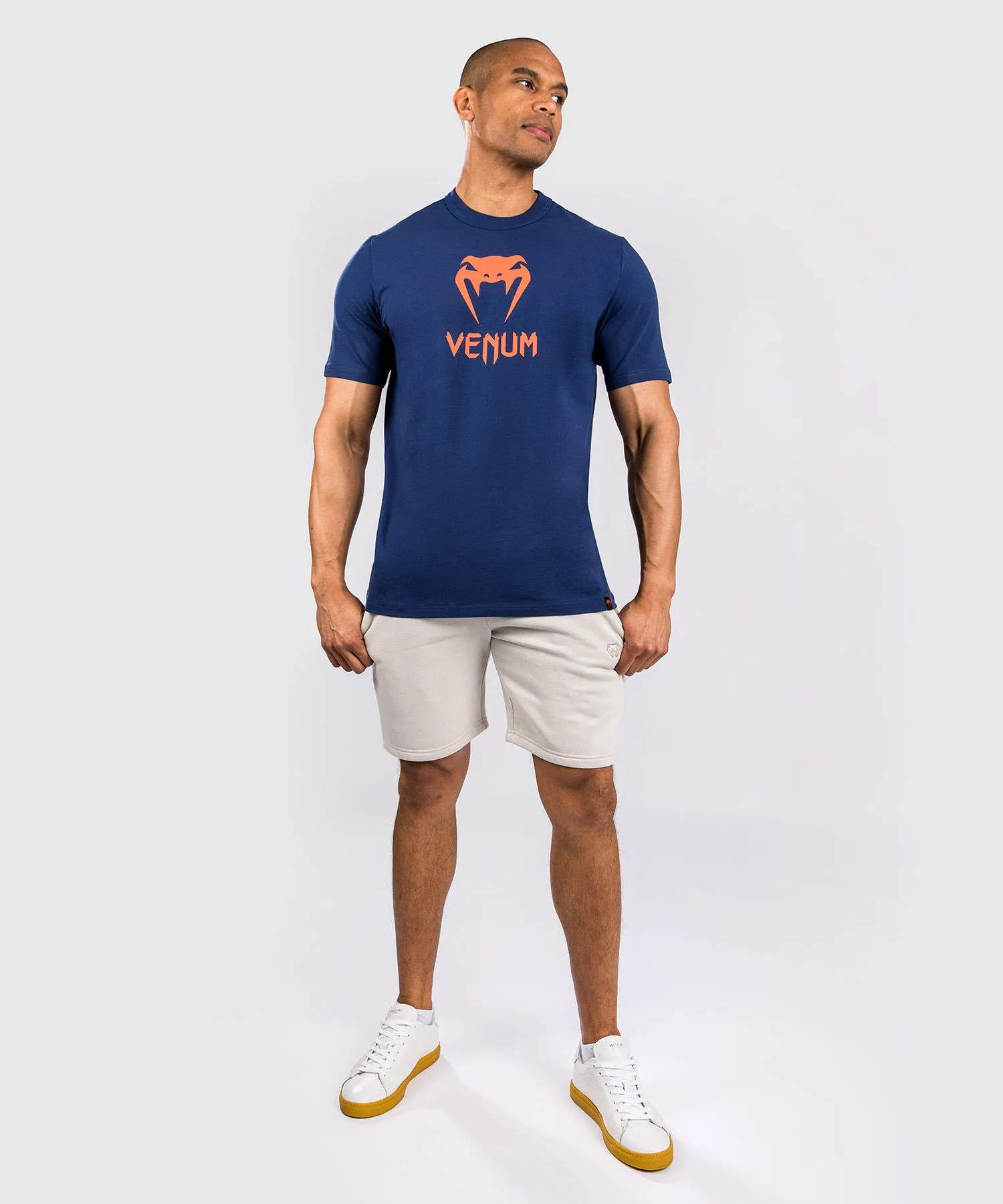 Venum Classic T-Shirt - Navy Blue/Orange