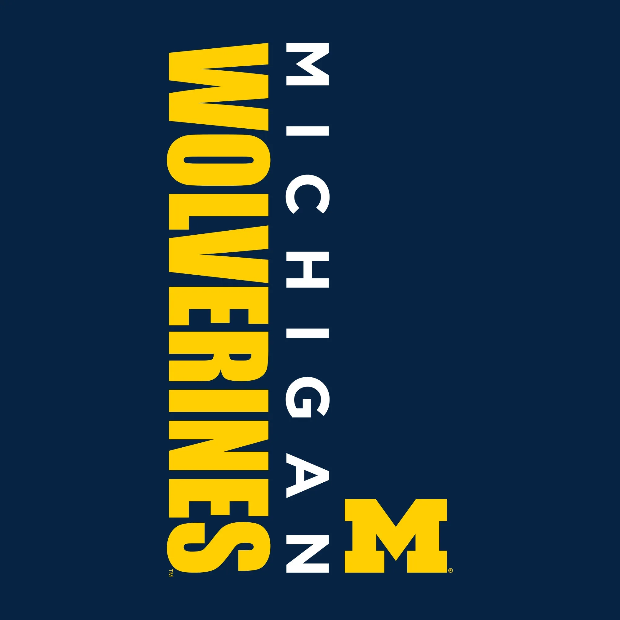 Vertical Block Left Chest University of Michigan Heavy Blend Zip Hoodie - Navy
