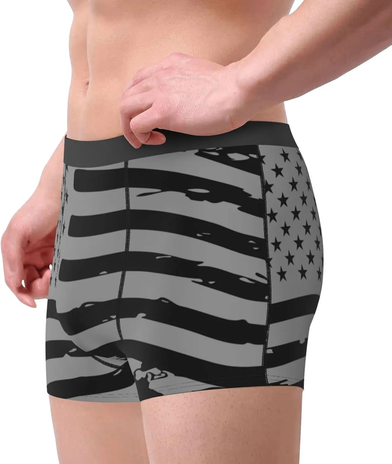 Vintage American Flag Men'S Boxer Briefs Breathable Underwear
