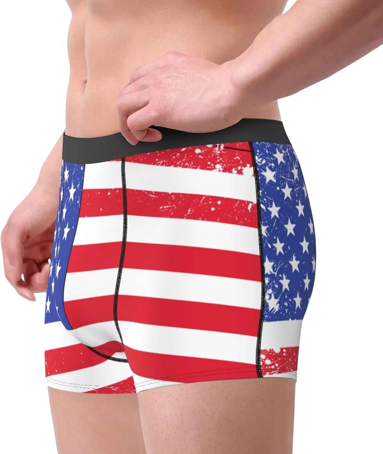Vintage American Flag Men'S Boxer Briefs Breathable Underwear
