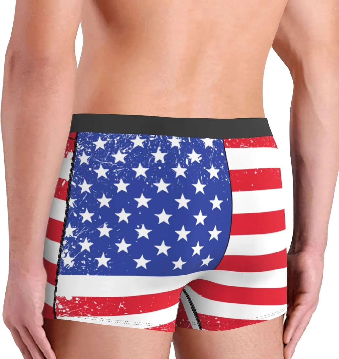 Vintage American Flag Men'S Boxer Briefs Breathable Underwear