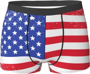Vintage American Flag Men'S Boxer Briefs Breathable Underwear
