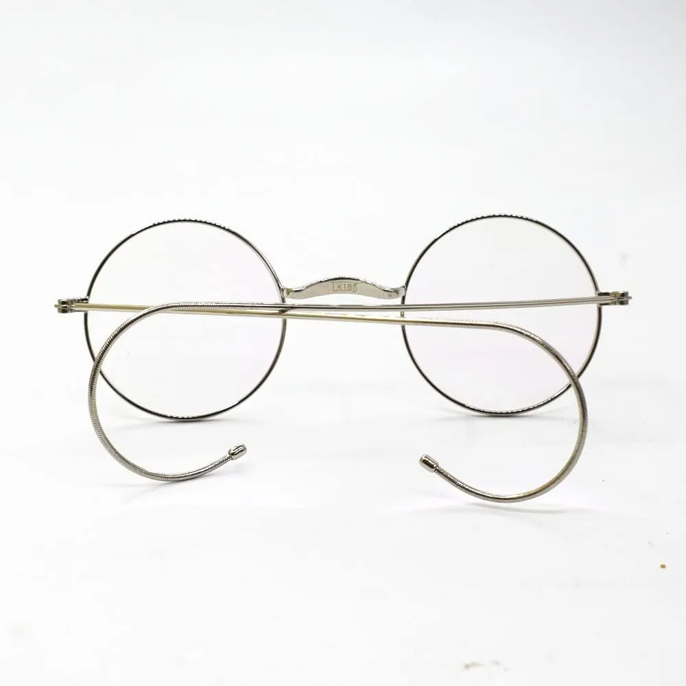 Vintage Round Eyeglasses Frames Antique Flexible Wire Rim Glasses Full Rim Unisex