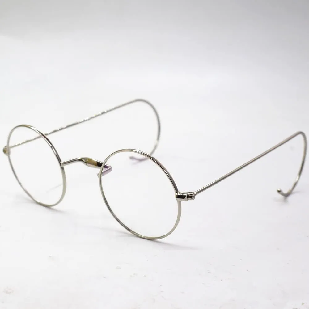 Vintage Round Eyeglasses Frames Antique Flexible Wire Rim Glasses Full Rim Unisex