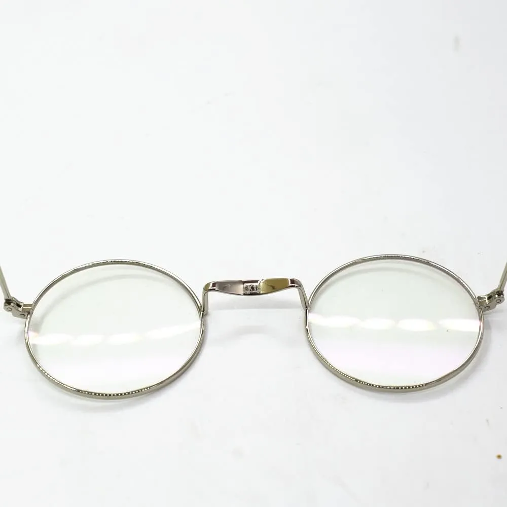 Vintage Round Eyeglasses Frames Antique Flexible Wire Rim Glasses Full Rim Unisex