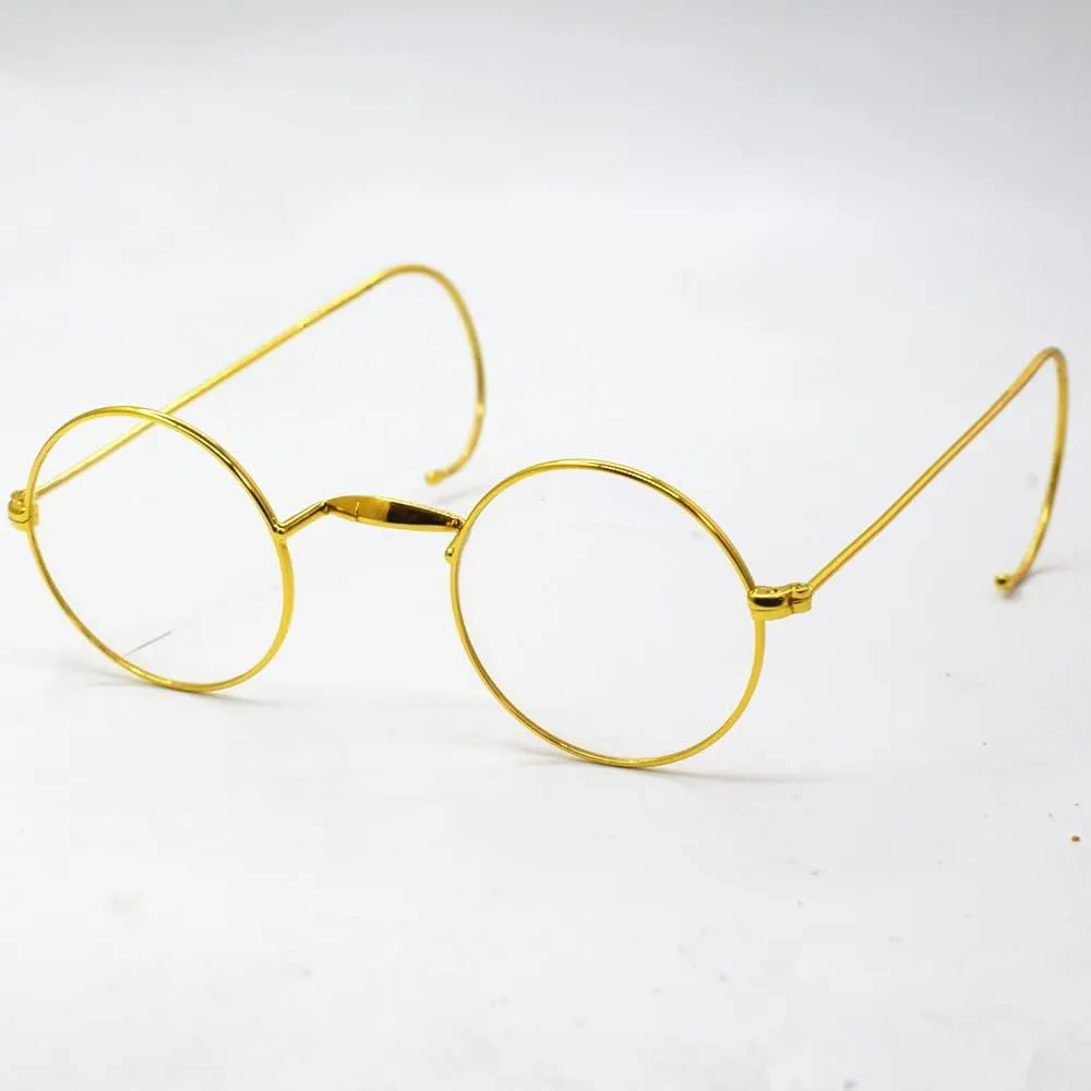 Vintage Round Eyeglasses Frames Antique Flexible Wire Rim Glasses Full Rim Unisex