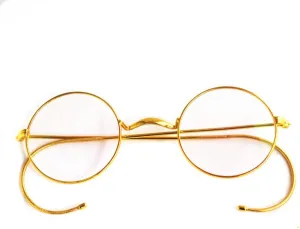 Vintage Round Eyeglasses Frames Antique Flexible Wire Rim Glasses Full Rim Unisex
