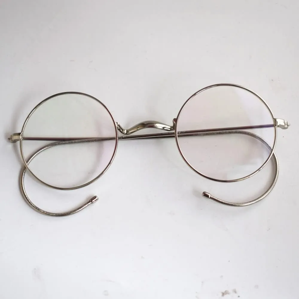 Vintage Round Eyeglasses Frames Antique Flexible Wire Rim Glasses Full Rim Unisex