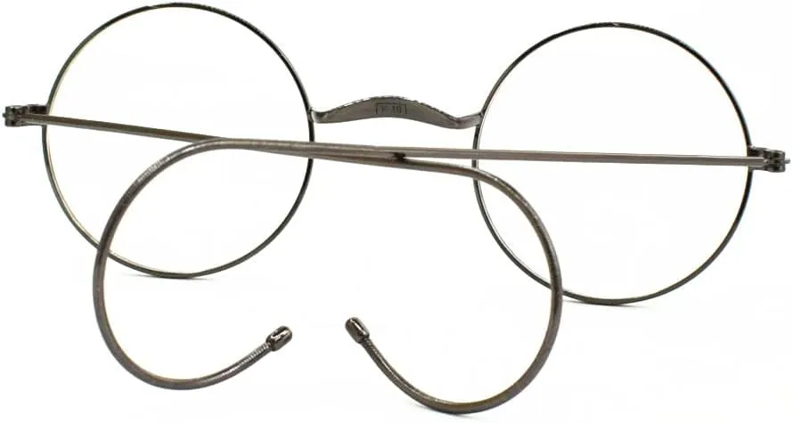 Vintage Round Eyeglasses Frames Antique Flexible Wire Rim Glasses Full Rim Unisex