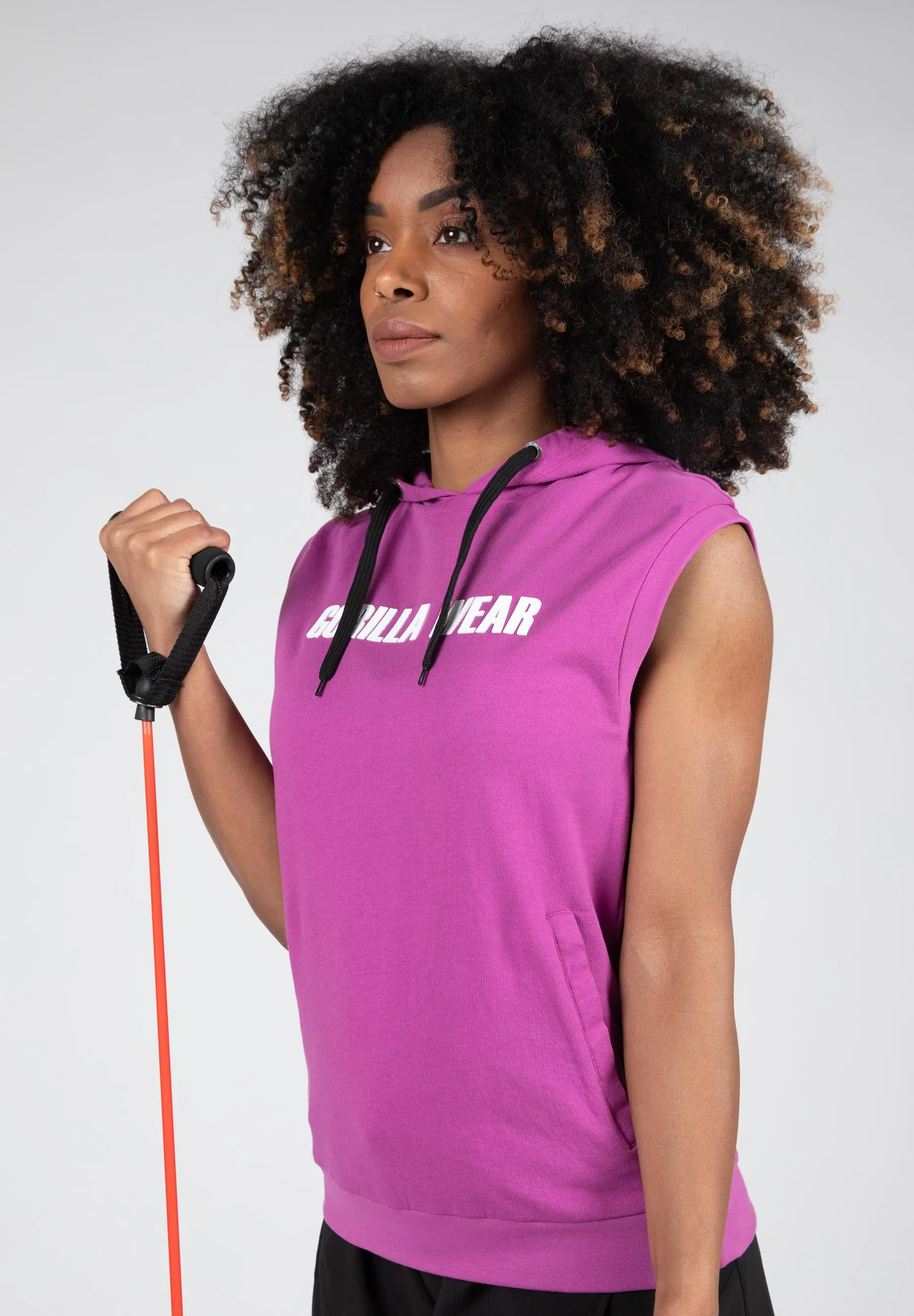 Virginia Sleeveless Hoodie - Pink