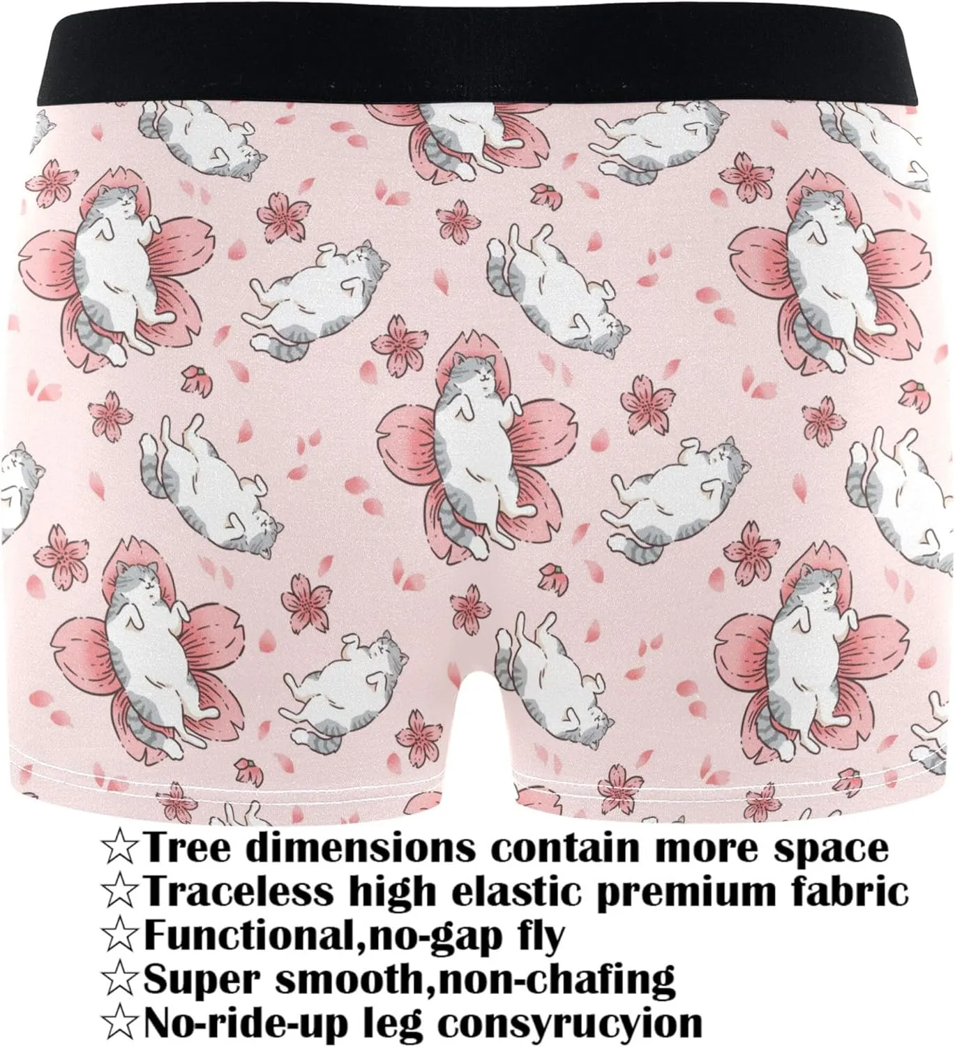 visesunny Mens Boxer Briefs Underwear Flyless Anti-Chafing Moisture Wicking Funny Underpants