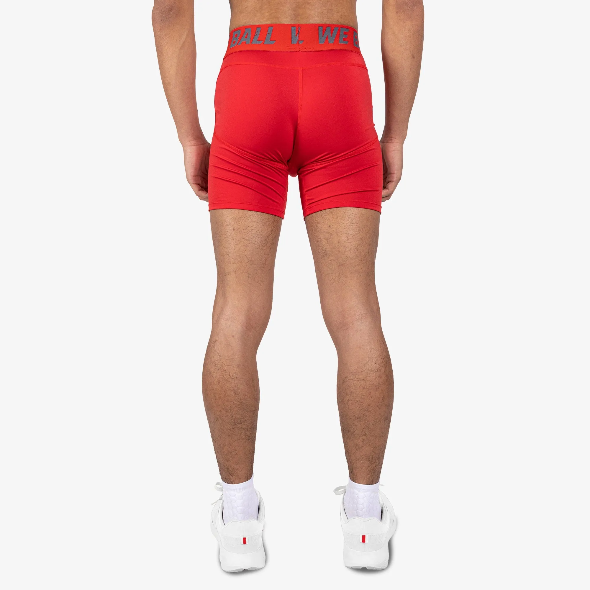 WBTECH™ COMPRESSION SHORTS 6" (RED)