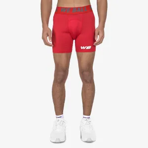 WBTECH™ COMPRESSION SHORTS 6" (RED)