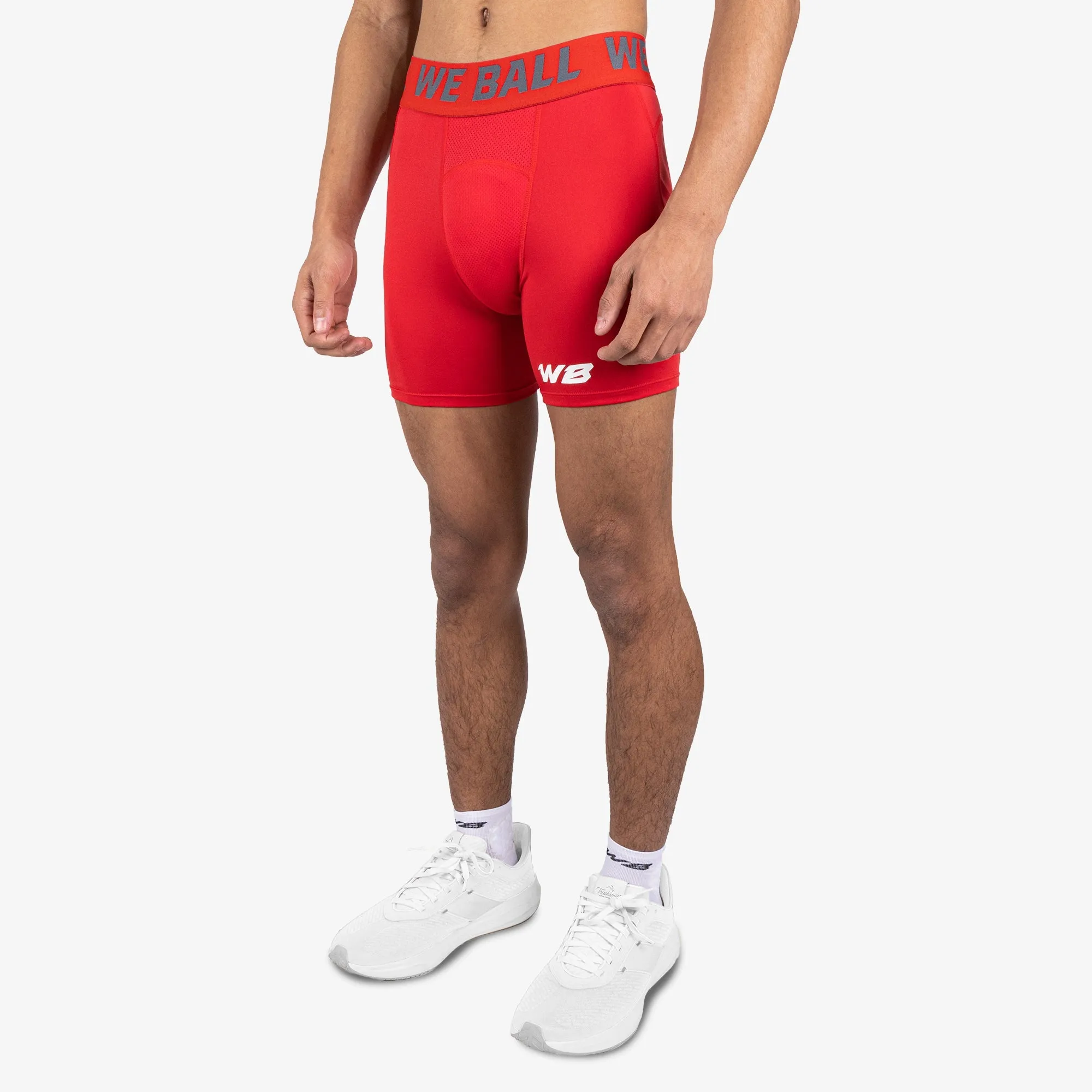WBTECH™ COMPRESSION SHORTS 6" (RED)