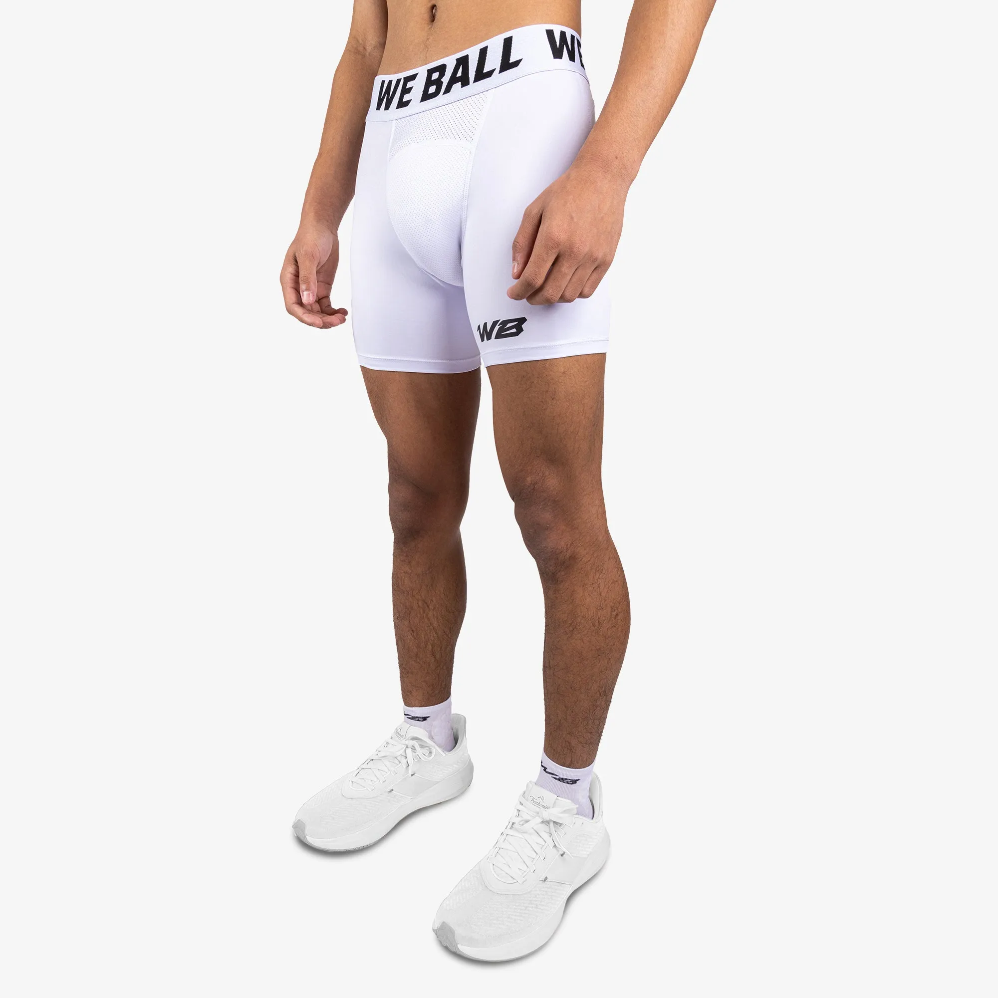 WBTECH™ COMPRESSION SHORTS 6" (WHITE)