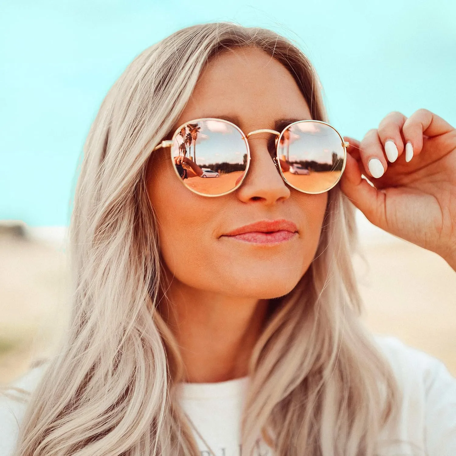 WearMe Pro - Reflective Lens Round Trendy Sunglasses