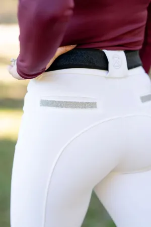 White Sparkle PRO | Full Seat or Knee Patch Breech