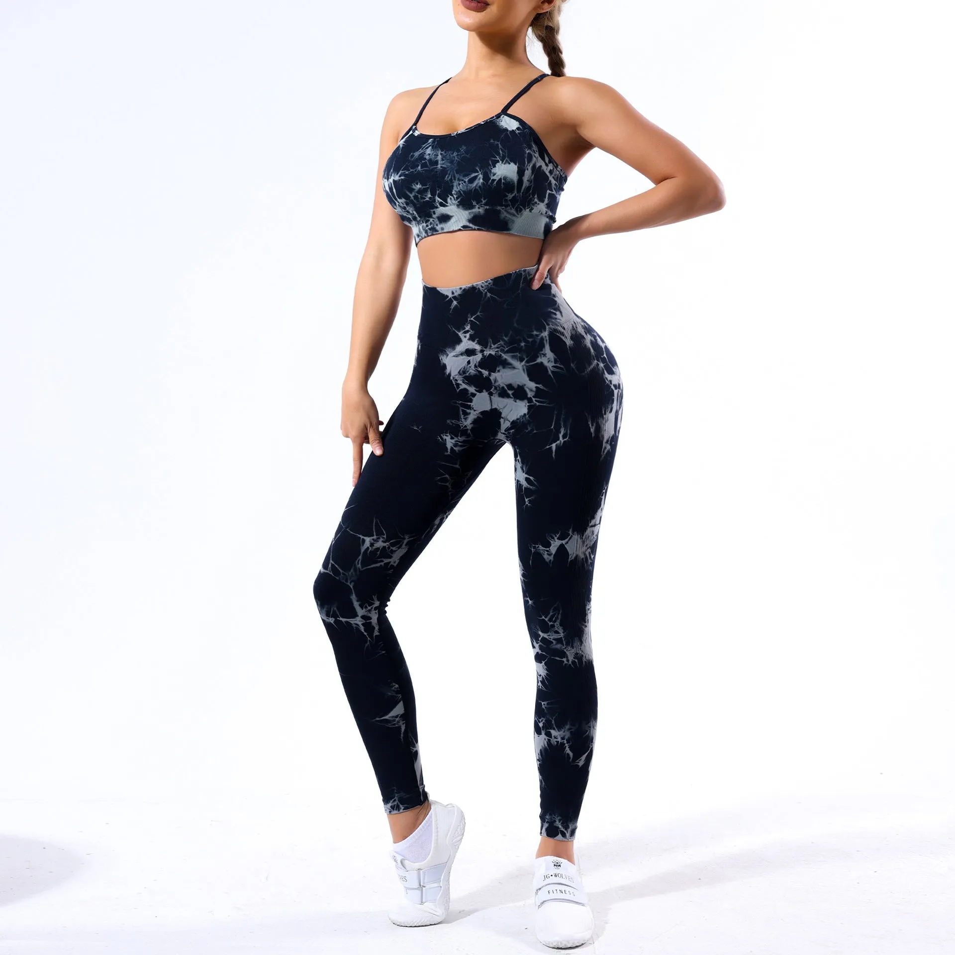 Wholesale Tie Dye Seamless Set Yoga Clothes