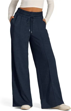 Wide Leg Sweatpants for Women Causal Drawstring High Waist Baggy Straight Trousers High Waist Yoga Palazzo Pants
