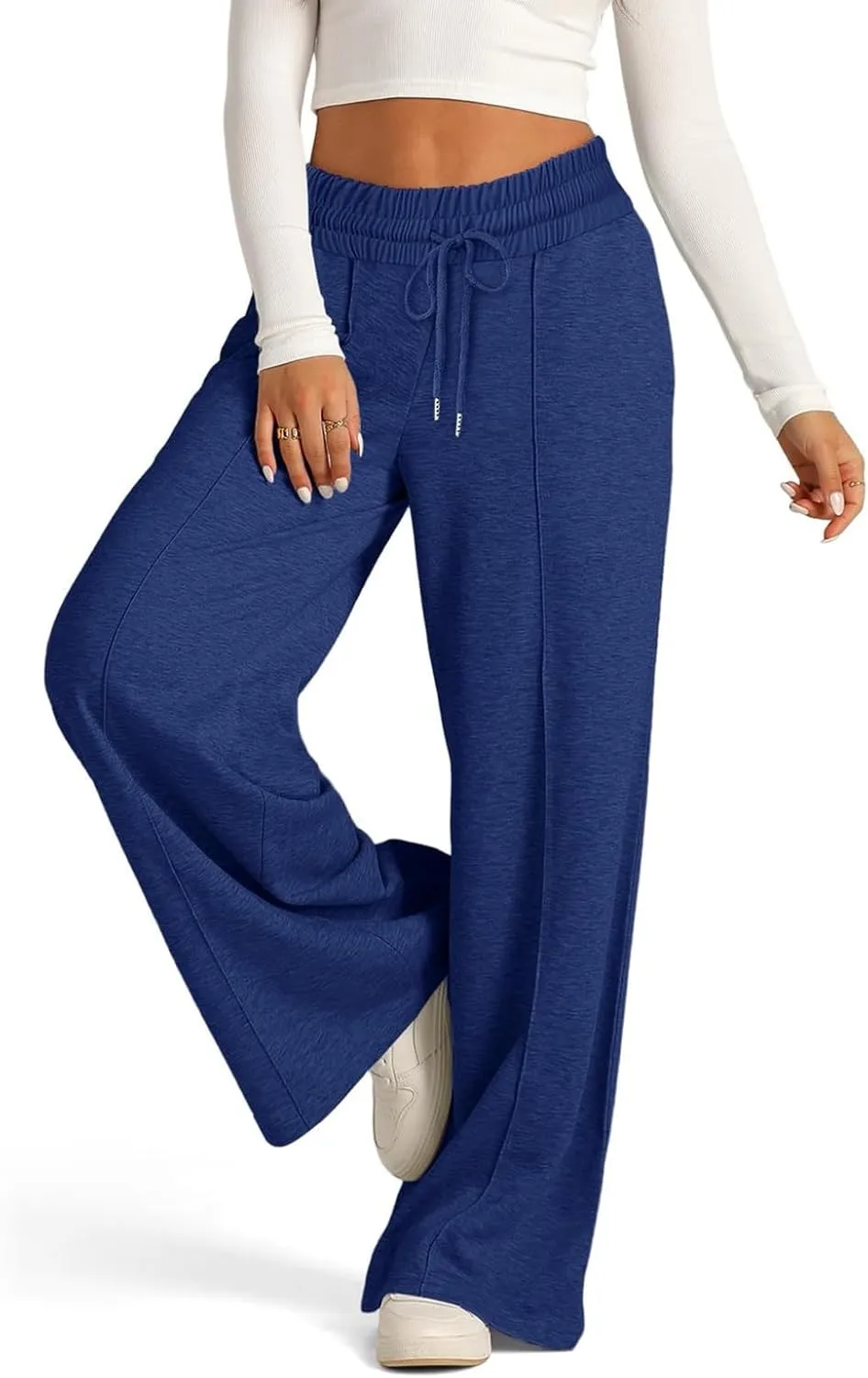 Wide Leg Sweatpants for Women Causal Drawstring High Waist Baggy Straight Trousers High Waist Yoga Palazzo Pants
