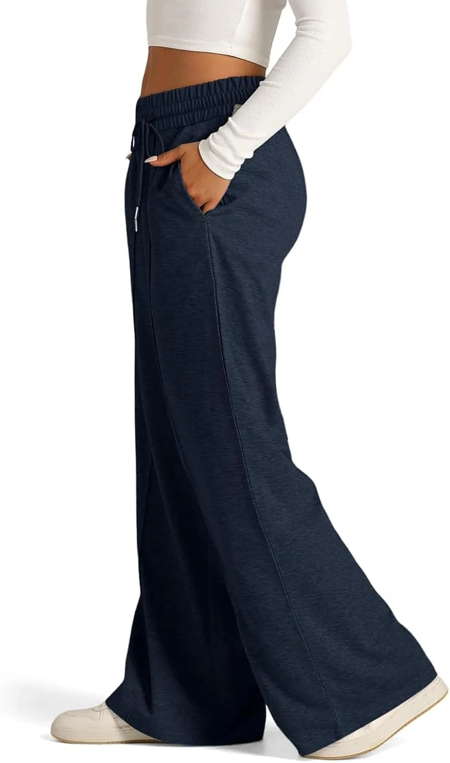 Wide Leg Sweatpants for Women Causal Drawstring High Waist Baggy Straight Trousers High Waist Yoga Palazzo Pants
