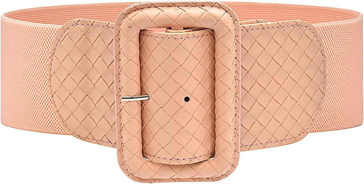 Wide Stretchy Belt for Women, Fashion Elastic Belts Ladies Waist Belt Stretchy Cinch Belts Waistband for Dresses