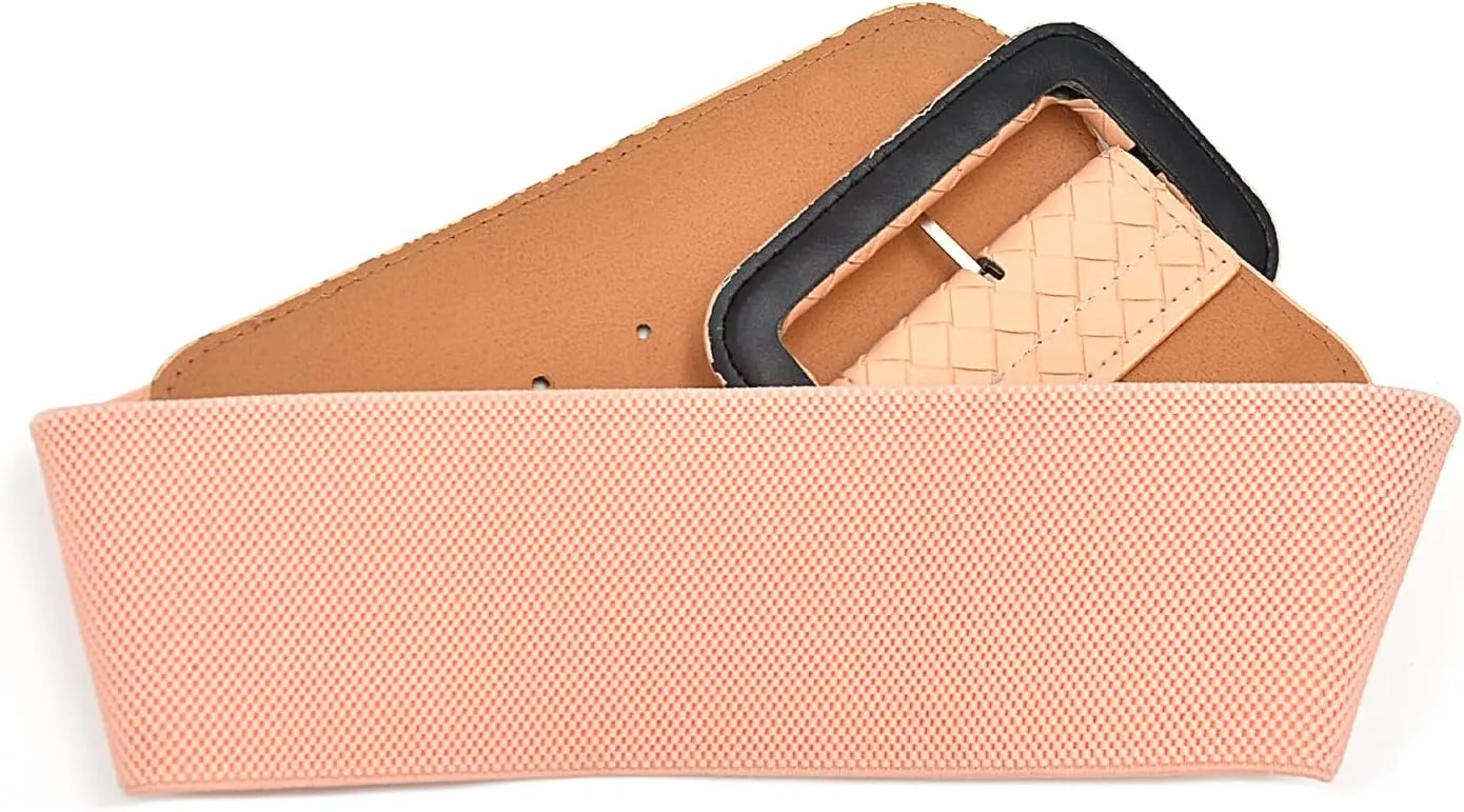 Wide Stretchy Belt for Women, Fashion Elastic Belts Ladies Waist Belt Stretchy Cinch Belts Waistband for Dresses